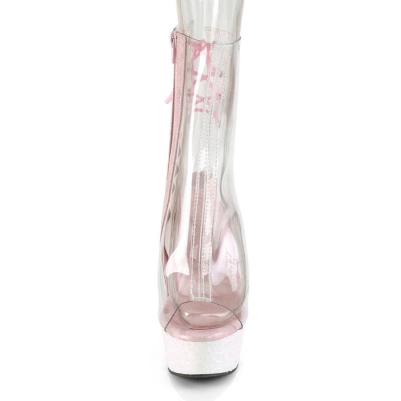 Pleaser Delight-1018C Støvler Dame Clear / Iridescent | 09TEWDLIY