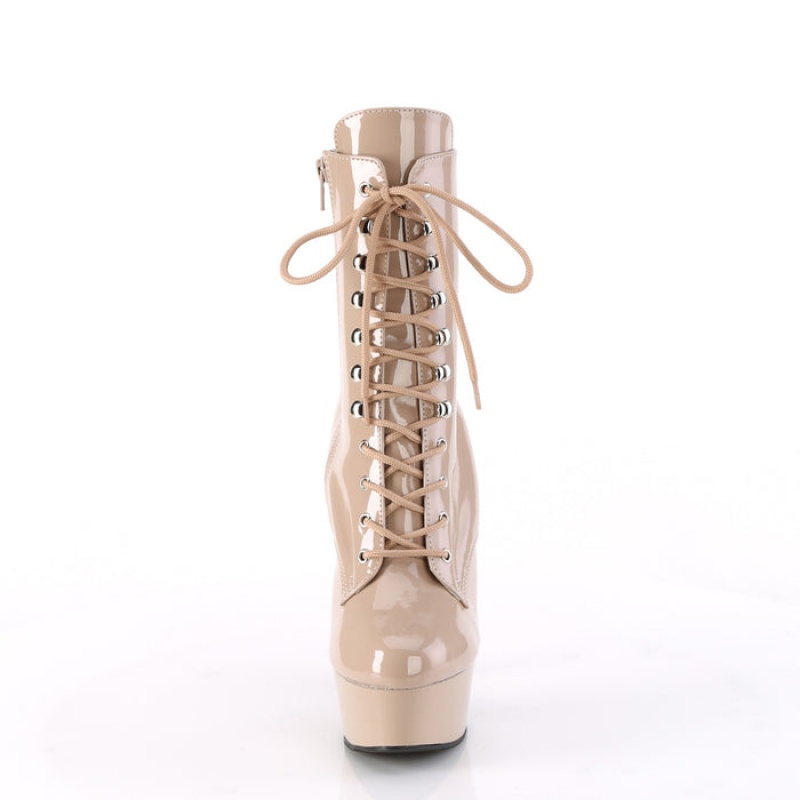 Pleaser Delight-1020 Støvler Dame Beige | 36YUTGOJE