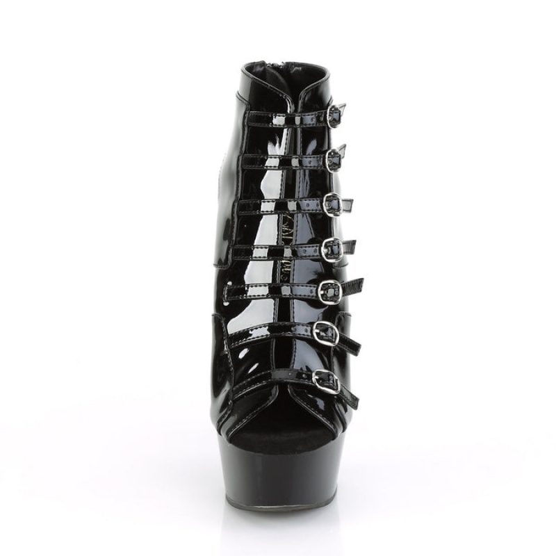 Pleaser Delight-600-11 Støvler Dame Sort | 83EMGBWYQ