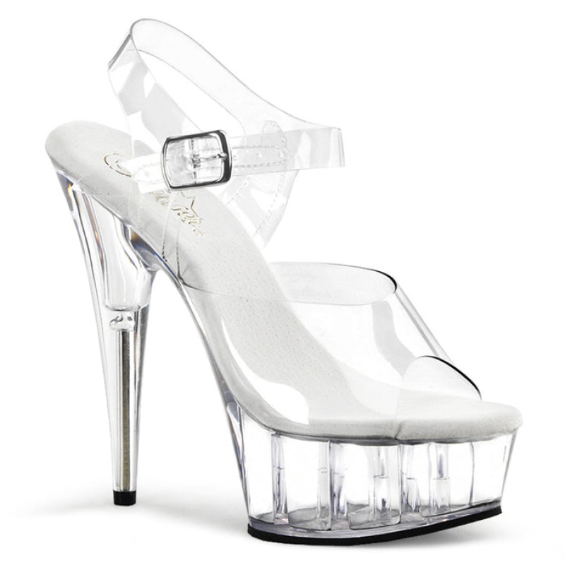 Pleaser Delight-608 Sandaler Dame Clear | 28CGHWUKS