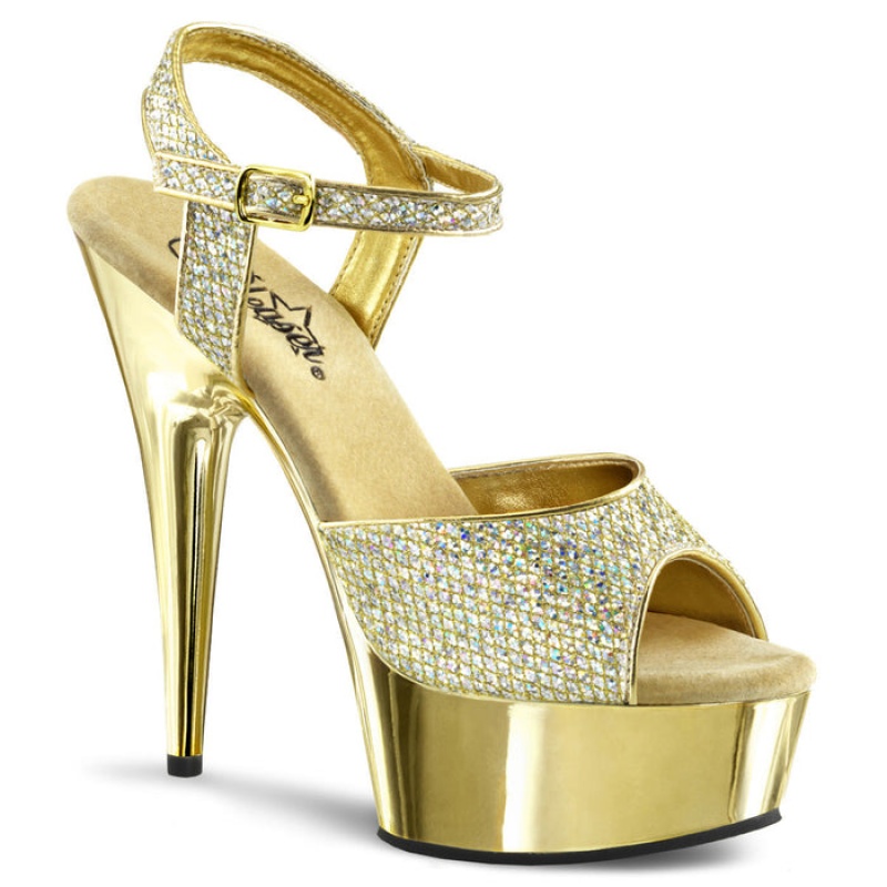 Pleaser Delight-609G Sandaler Dame Guld | 12FRDZNQJ