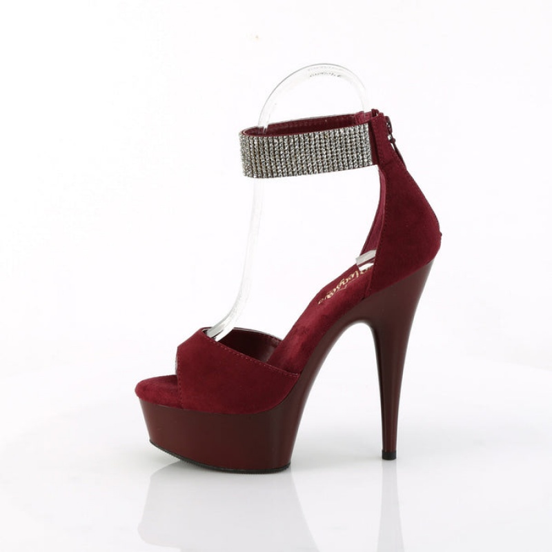 Pleaser Delight-625 D'Orsay Dame Bordeaux | 92YKERLAD