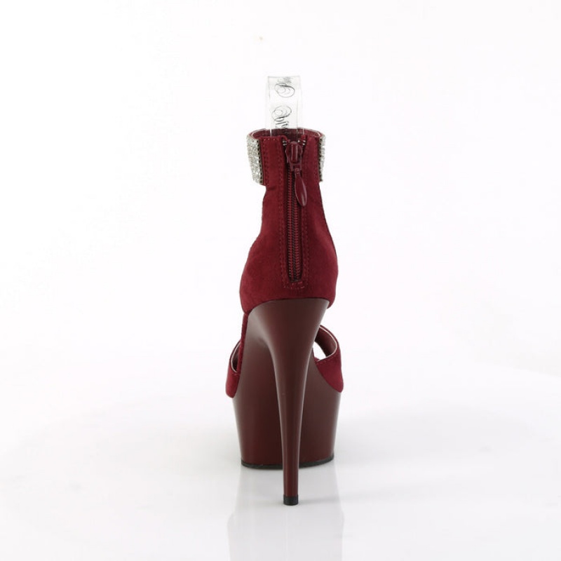 Pleaser Delight-625 D'Orsay Dame Bordeaux | 92YKERLAD