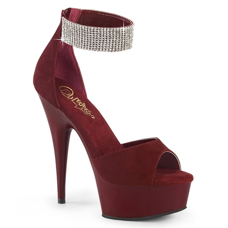 Pleaser Delight-625 Sandaler Dame Bordeaux | 96LZKAYQT