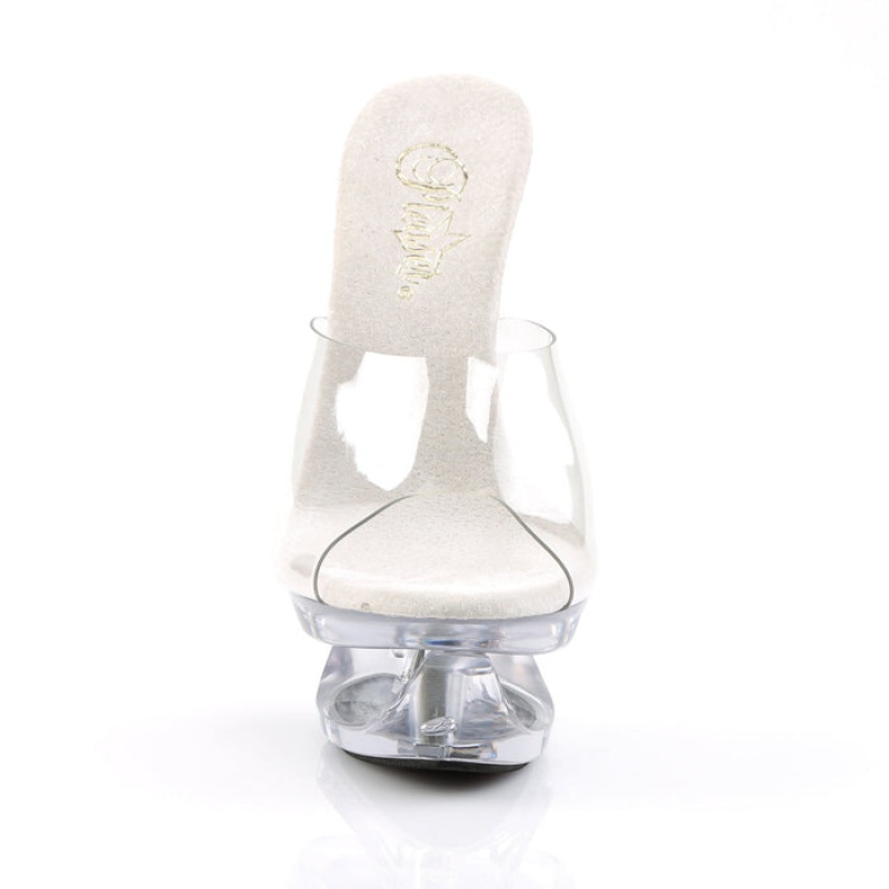 Pleaser Eclipse-601 Badesandaler Dame Clear | 03SOQUXWD