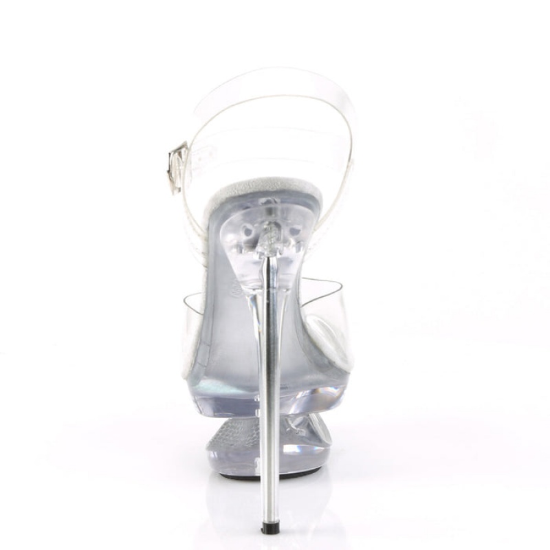 Pleaser Eclipse-608DM Sandaler Dame Clear | 62TJCYFEB