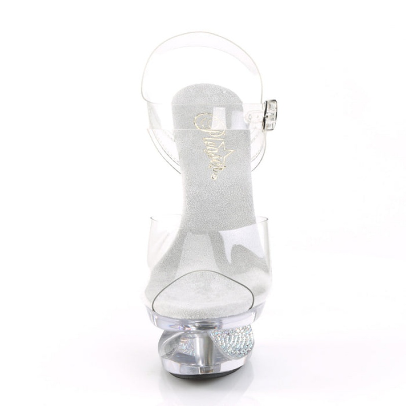 Pleaser Eclipse-608DM Sandaler Dame Clear | 62TJCYFEB