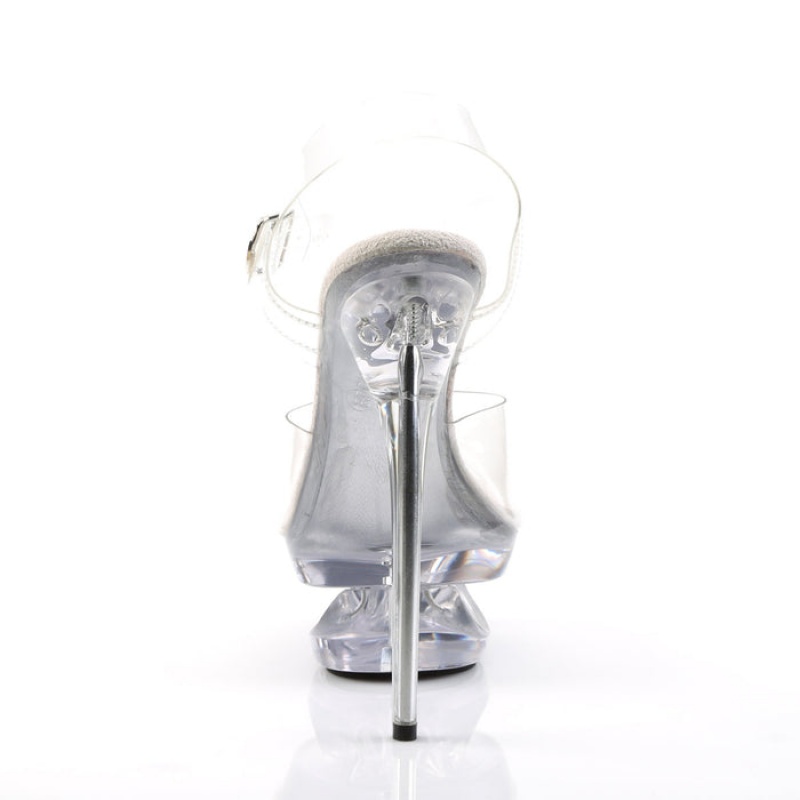 Pleaser Eclipse-608 Sandaler Dame Clear | 52NOKXZCP