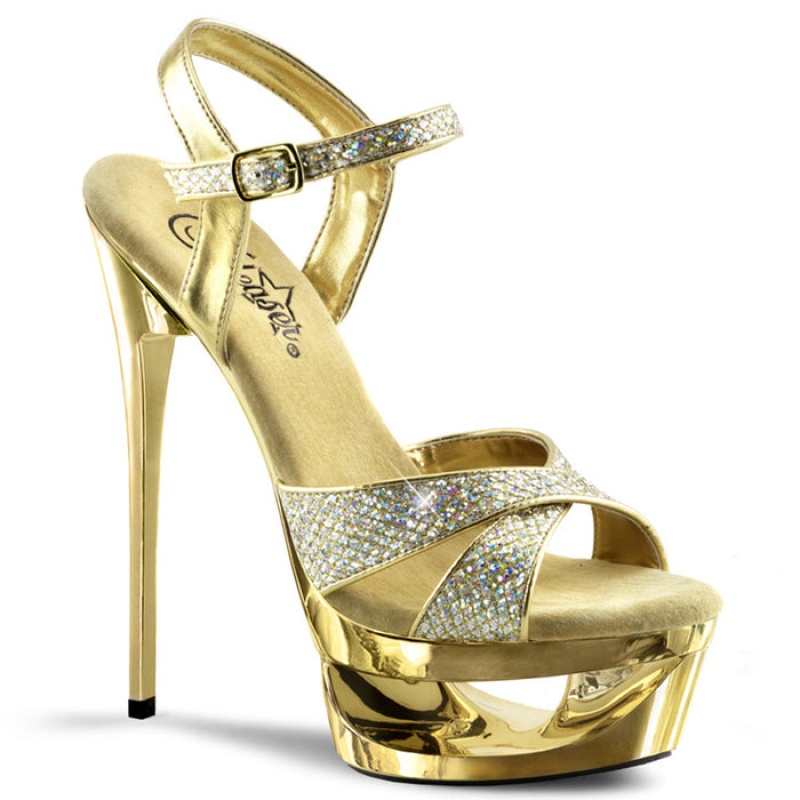 Pleaser Eclipse-619G Sandaler Dame Guld | 08DWPICAS