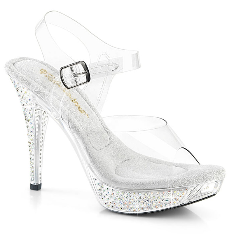 Pleaser Elegant-408ABRS Sandaler Dame Clear | 34TYNIEMC