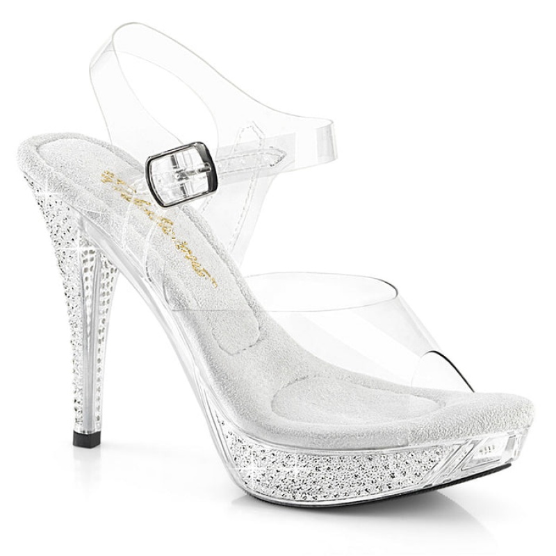 Pleaser Elegant-408 Sandaler Dame Clear | 82DAOCPSY