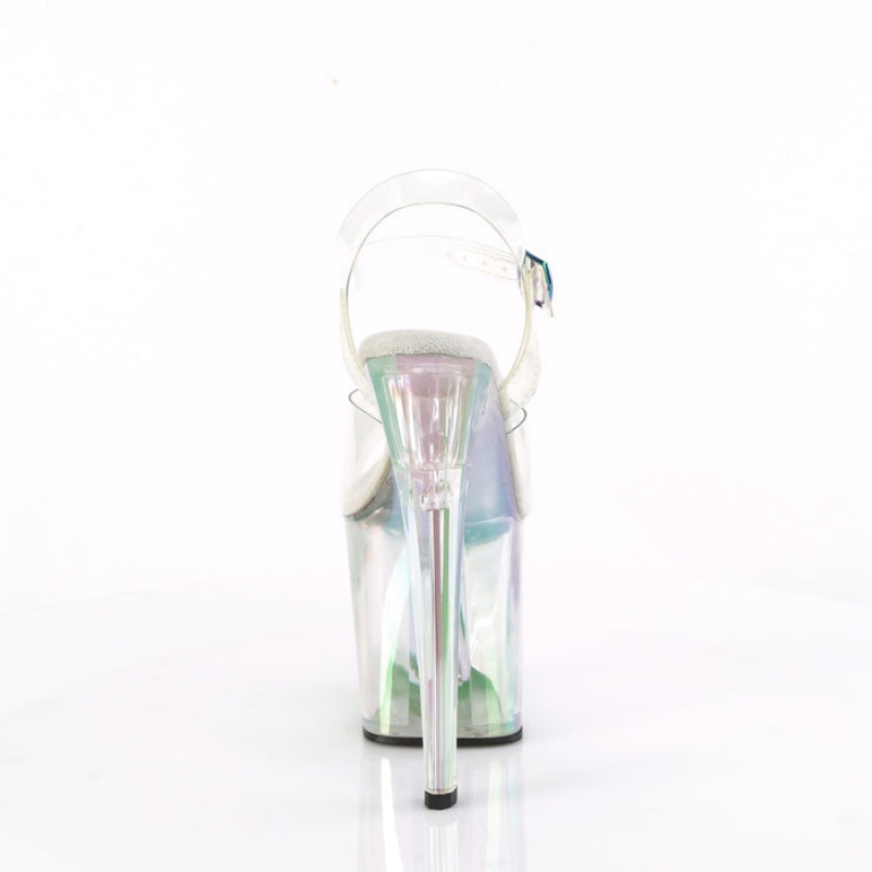 Pleaser Enchant-708HT Sandaler Dame Clear / Holographic Tint | 72RUDMAYV