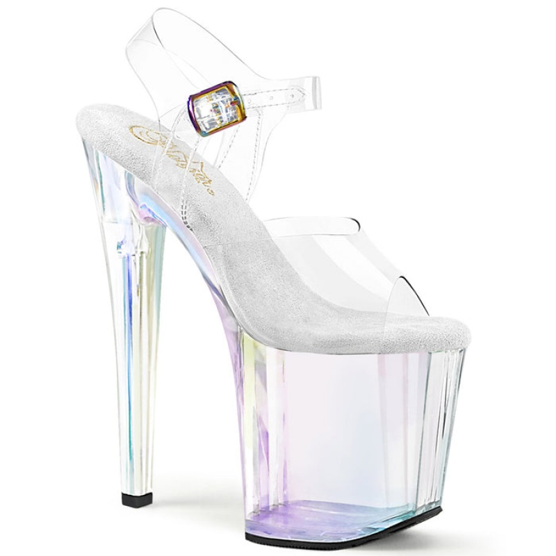 Pleaser Enchant-708HT Sandaler Dame Clear / Holographic Tint | 72RUDMAYV