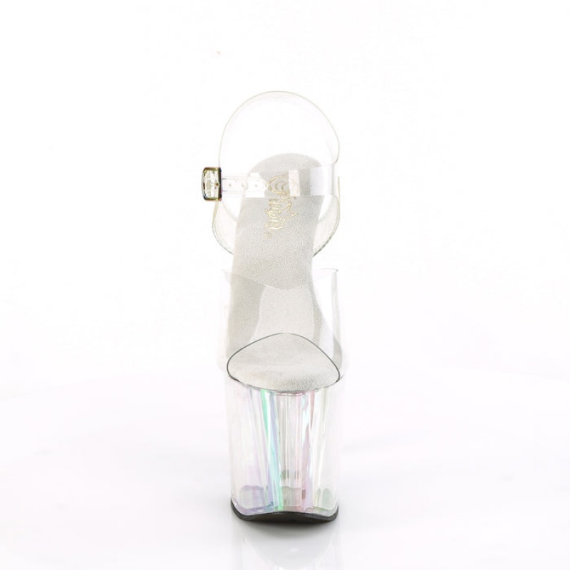 Pleaser Enchant-708HT Sandaler Dame Clear / Holographic Tint | 72RUDMAYV