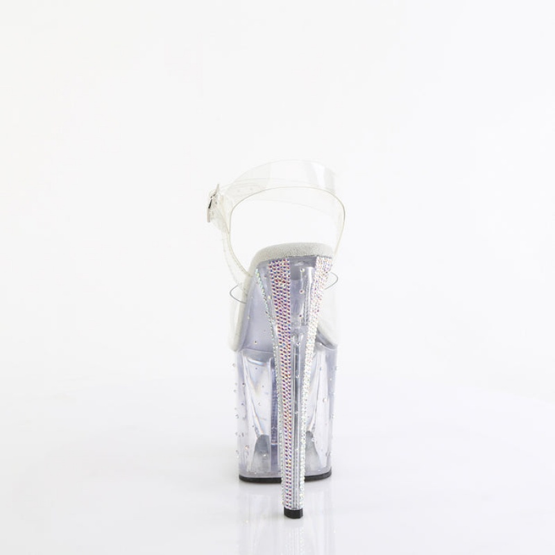 Pleaser Enchant-708RS-01 Sandaler Dame Clear | 87HNFTZRA