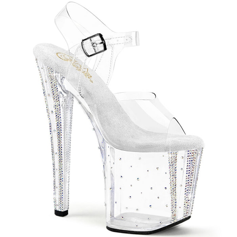 Pleaser Enchant-708RS-01 Sandaler Dame Clear | 87HNFTZRA