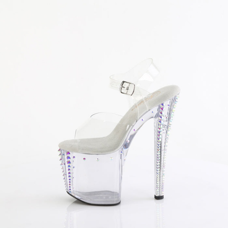 Pleaser Enchant-708RS-02 Sandaler Dame Clear | 67KGUCHYS