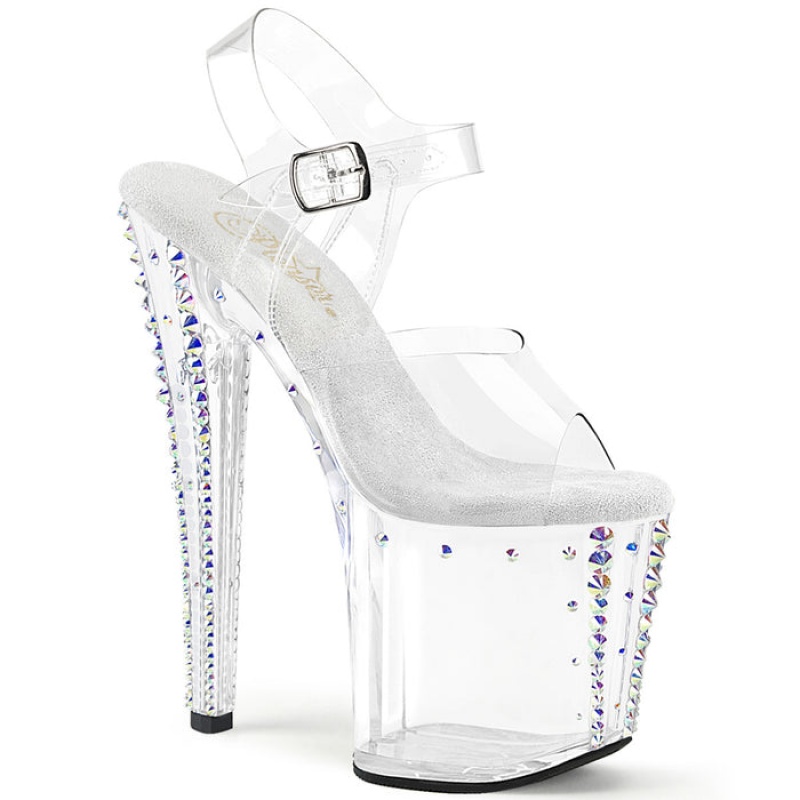 Pleaser Enchant-708RS-02 Sandaler Dame Clear | 67KGUCHYS