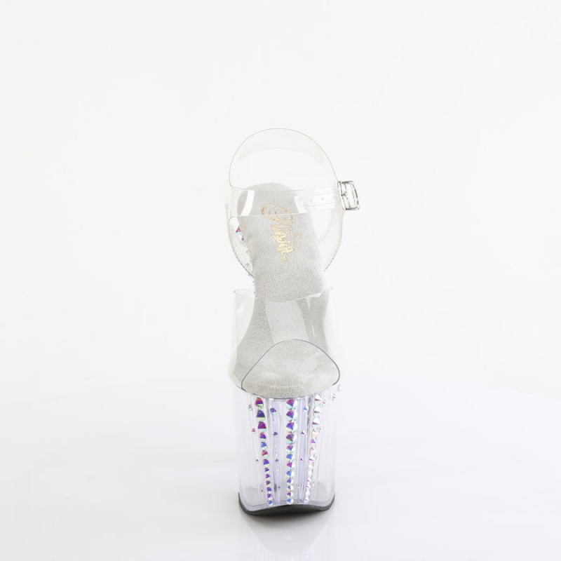 Pleaser Enchant-708RS-02 Sandaler Dame Clear | 67KGUCHYS