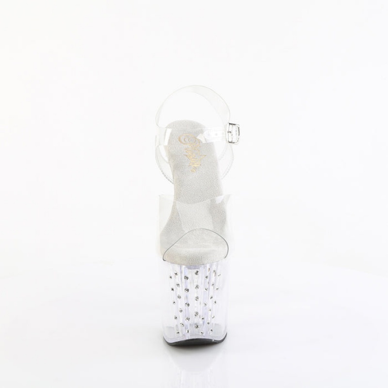 Pleaser Enchant-708RS Sandaler Dame Clear | 02JZBVKWT