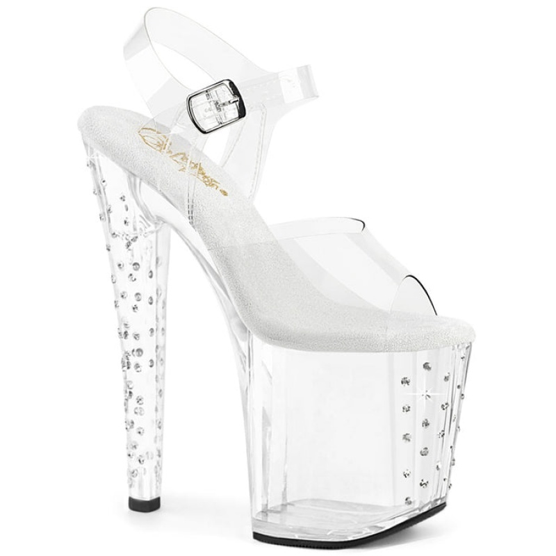 Pleaser Enchant-708RS Sandaler Dame Clear | 02JZBVKWT