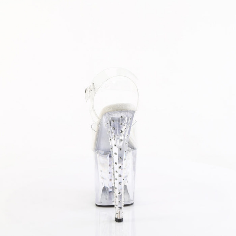 Pleaser Enchant-708RS Sandaler Dame Clear | 02JZBVKWT