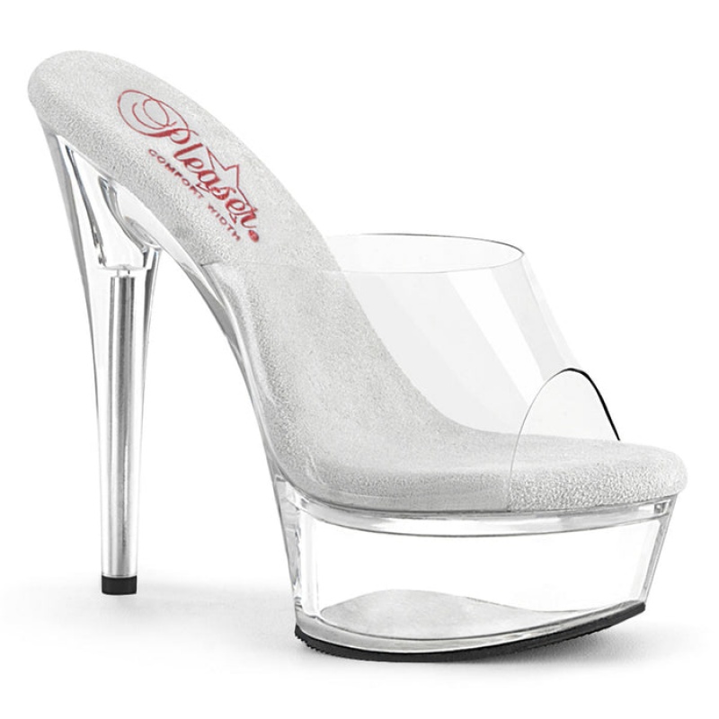 Pleaser Excite-601 Badesandaler Dame Clear | 15AHFCYXE