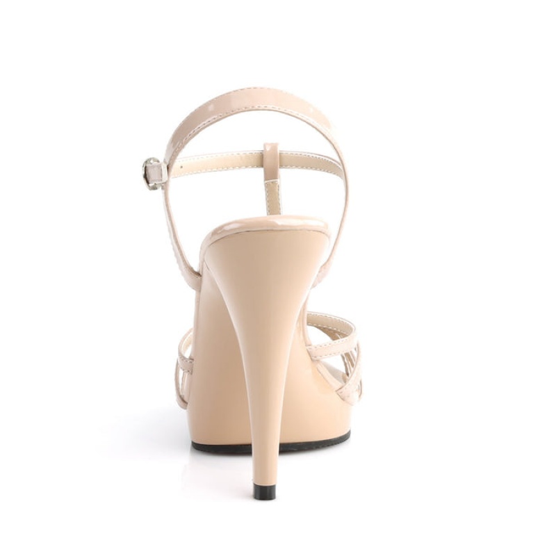 Pleaser Flair-420 Sandaler Dame Beige | 14GFZLTVK