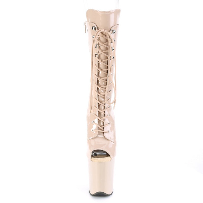 Pleaser Flamingo-1051 Støvler Dame Beige | 59GADNROB