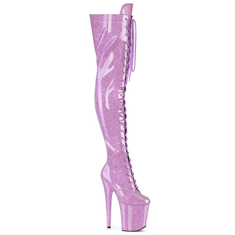 Pleaser Flamingo-3020GP Støvler Dame Lilla | 19FPUQBLW