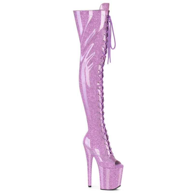 Pleaser Flamingo-3021GP Støvler Dame Lilla | 04HPKADIJ