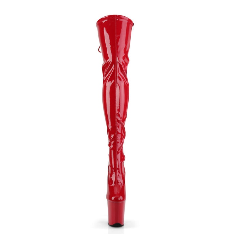 Pleaser Flamingo-3063 Støvler Dame Rød | 43TFONKSP