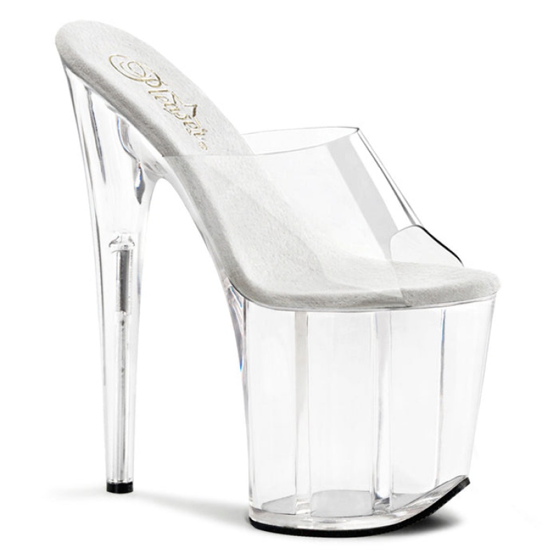 Pleaser Flamingo-801 Badesandaler Dame Clear | 78EGQVOKC