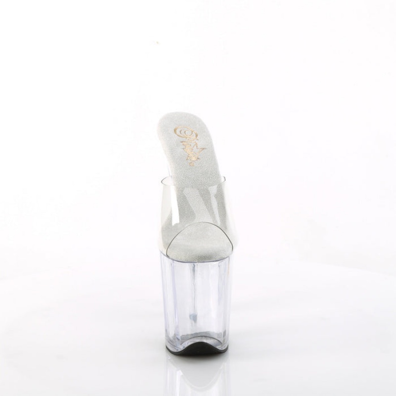 Pleaser Flamingo-801 Badesandaler Dame Clear | 78EGQVOKC