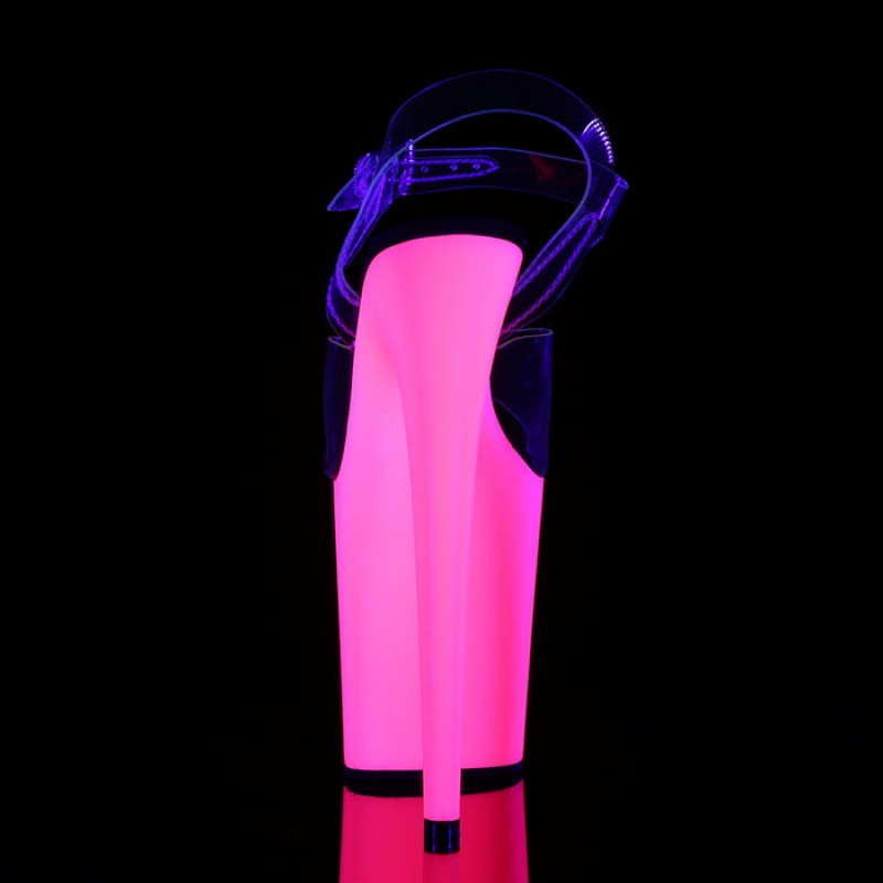 Pleaser Flamingo-808UV Sandaler Dame Lyserød | 89HGQZELR