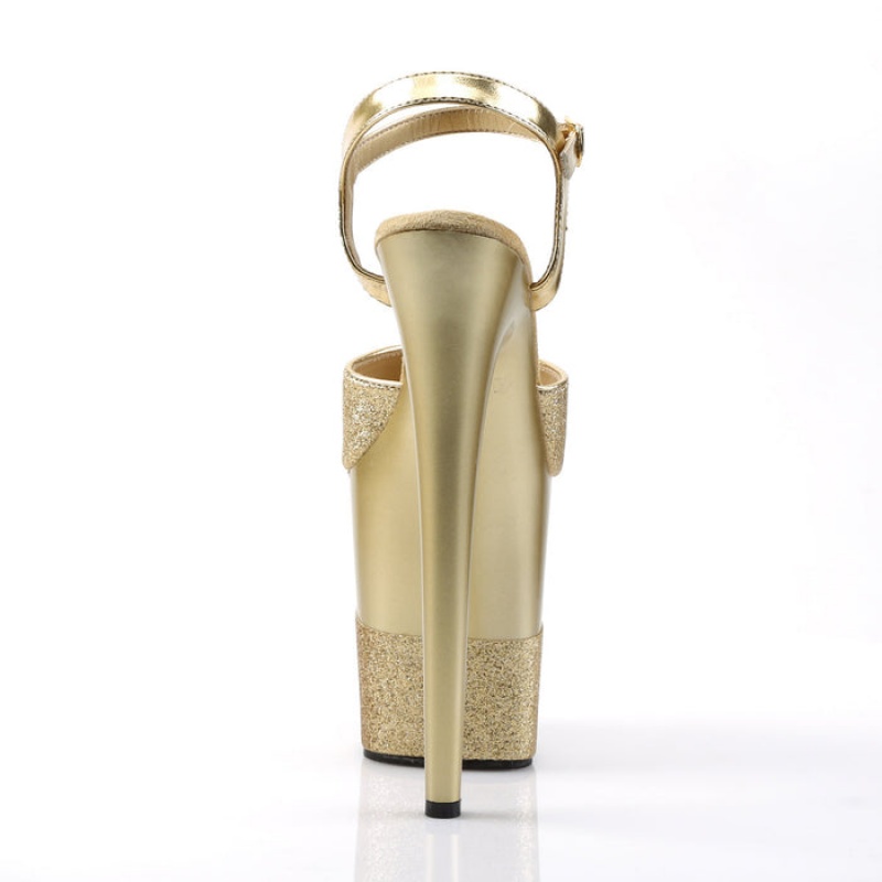 Pleaser Flamingo-809-2G Sandaler Dame Guld | 27QXETAHG