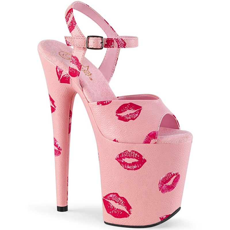 Pleaser Flamingo-809KISSES Sandaler Dame Lyserød | 96AQIREMN