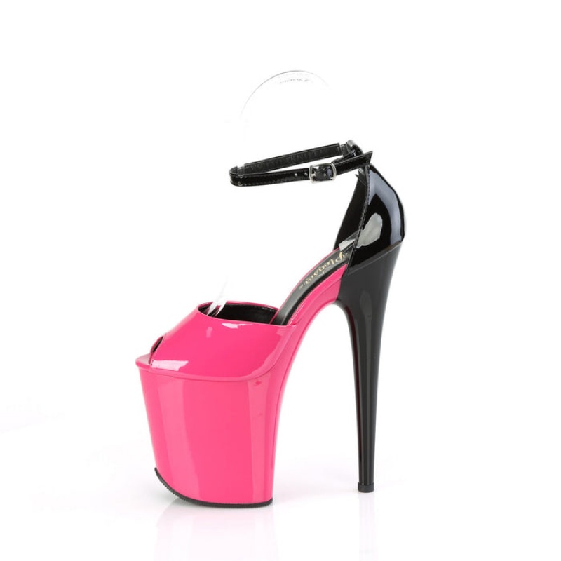 Pleaser Flamingo-868 Sandaler Dame Lyserød Sort | 26RSLWFYV