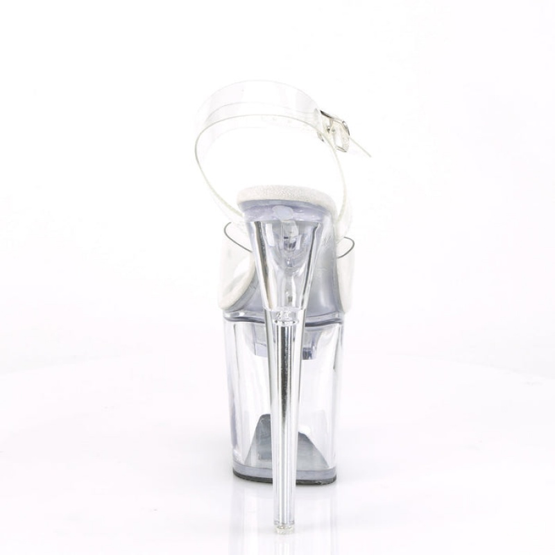 Pleaser Flashdance-808 Sandaler Dame Clear | 53VGDWUBH