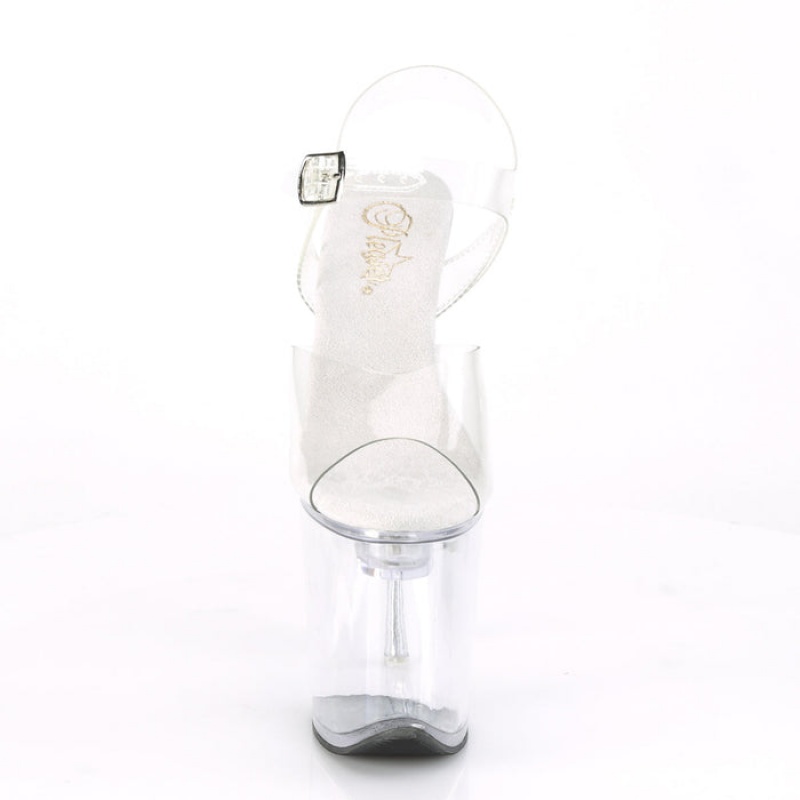 Pleaser Flashdance-808 Sandaler Dame Clear | 53VGDWUBH