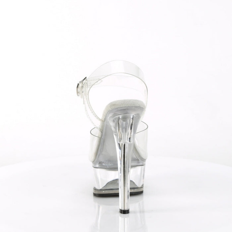 Pleaser Gleam-608 Sandaler Dame Clear | 93BMFCWPH