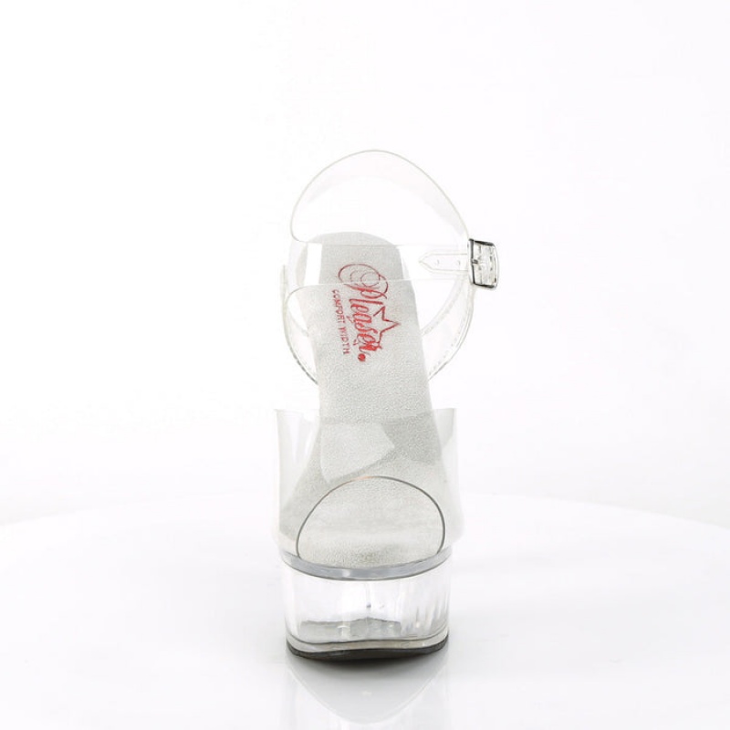 Pleaser Gleam-608 Sandaler Dame Clear | 93BMFCWPH