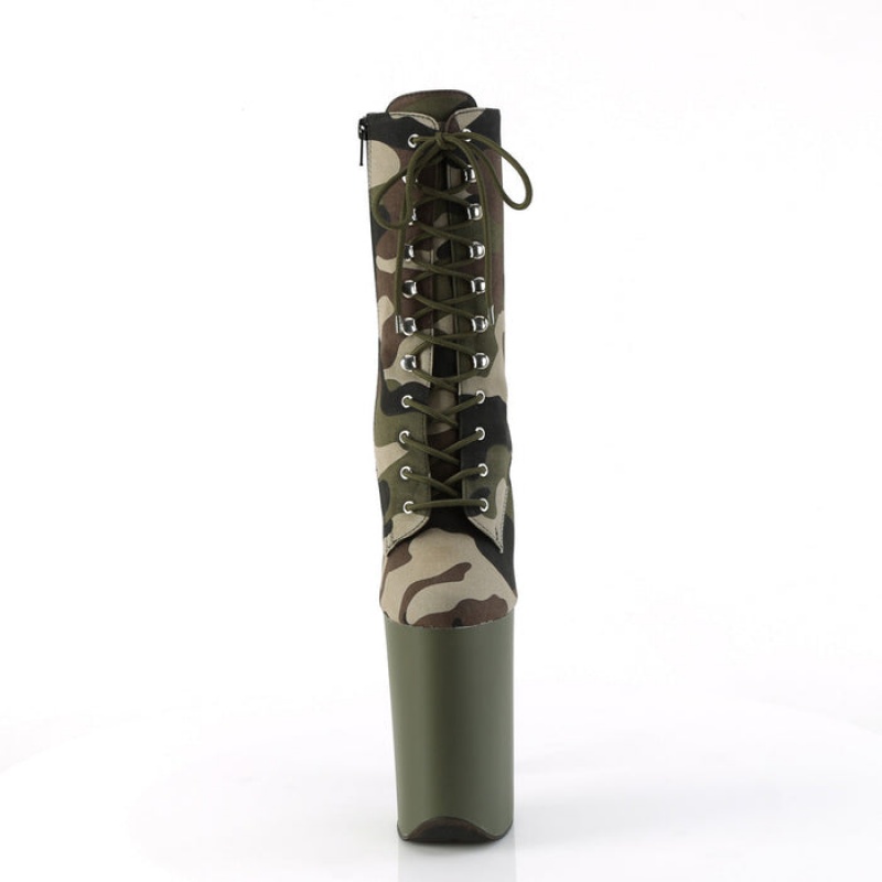 Pleaser Infinity-1020CAMO Støvler Dame Grøn | 79SODKLVT