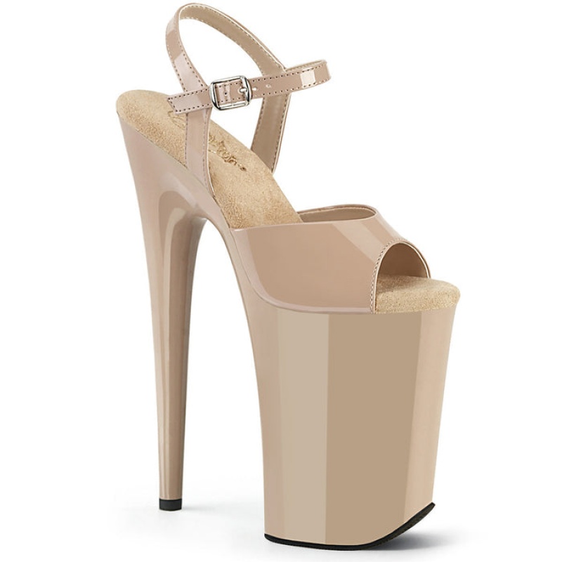 Pleaser Infinity-909 Sandaler Dame Beige | 95WUTYAHJ