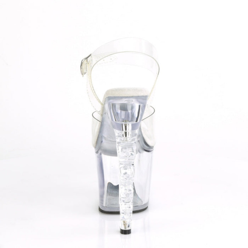 Pleaser Irongrip-708 Sandaler Dame Clear | 53ZSJEHQD