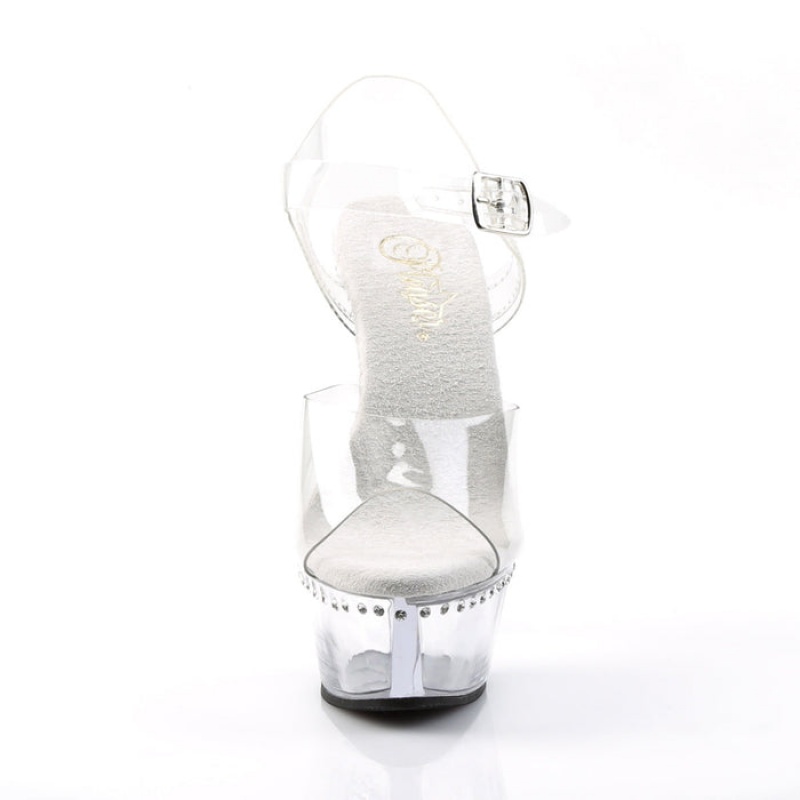 Pleaser Kiss-208LS Stiletter Dame Clear | 48HFKDAYW