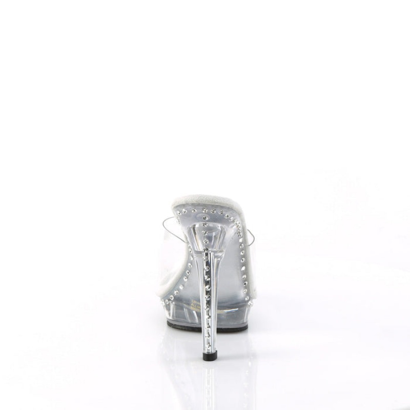 Pleaser Lip-101LS Badesandaler Dame Clear | 02FDUSVBC