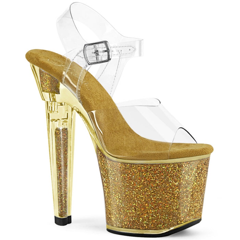 Pleaser Lovesick-708SG Sandaler Dame Guld | 51HQLKIFB