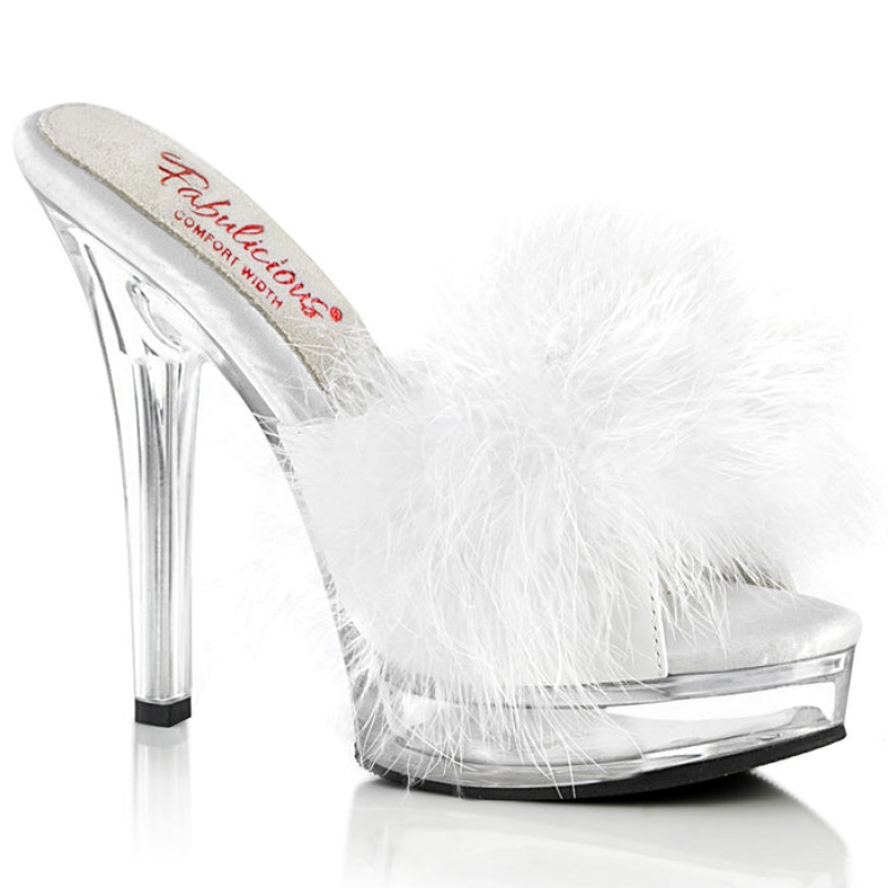 Pleaser Majesty-501F-8 Badesandaler Dame Hvide | 57TMUKIEX