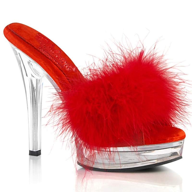 Pleaser Majesty-501F-8 Badesandaler Dame Rød | 82OIGNEYD